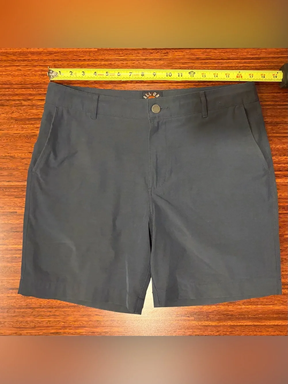 FAHERTY All Day Shorts Mens 33 Blue Chino Drawstring Stretch Travel 8” Inseam